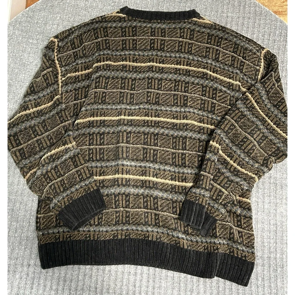 VTG Geoffrey Beene Coogi Knit Style Sweater Mens Large Rayon Blend Soft Grandpa